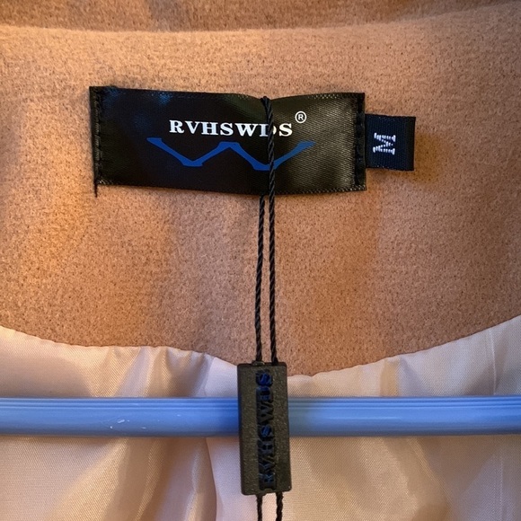 RVHSWDS Long Trench Coat Jacket Tan Neutral Medium READ - Picture 6 of 6